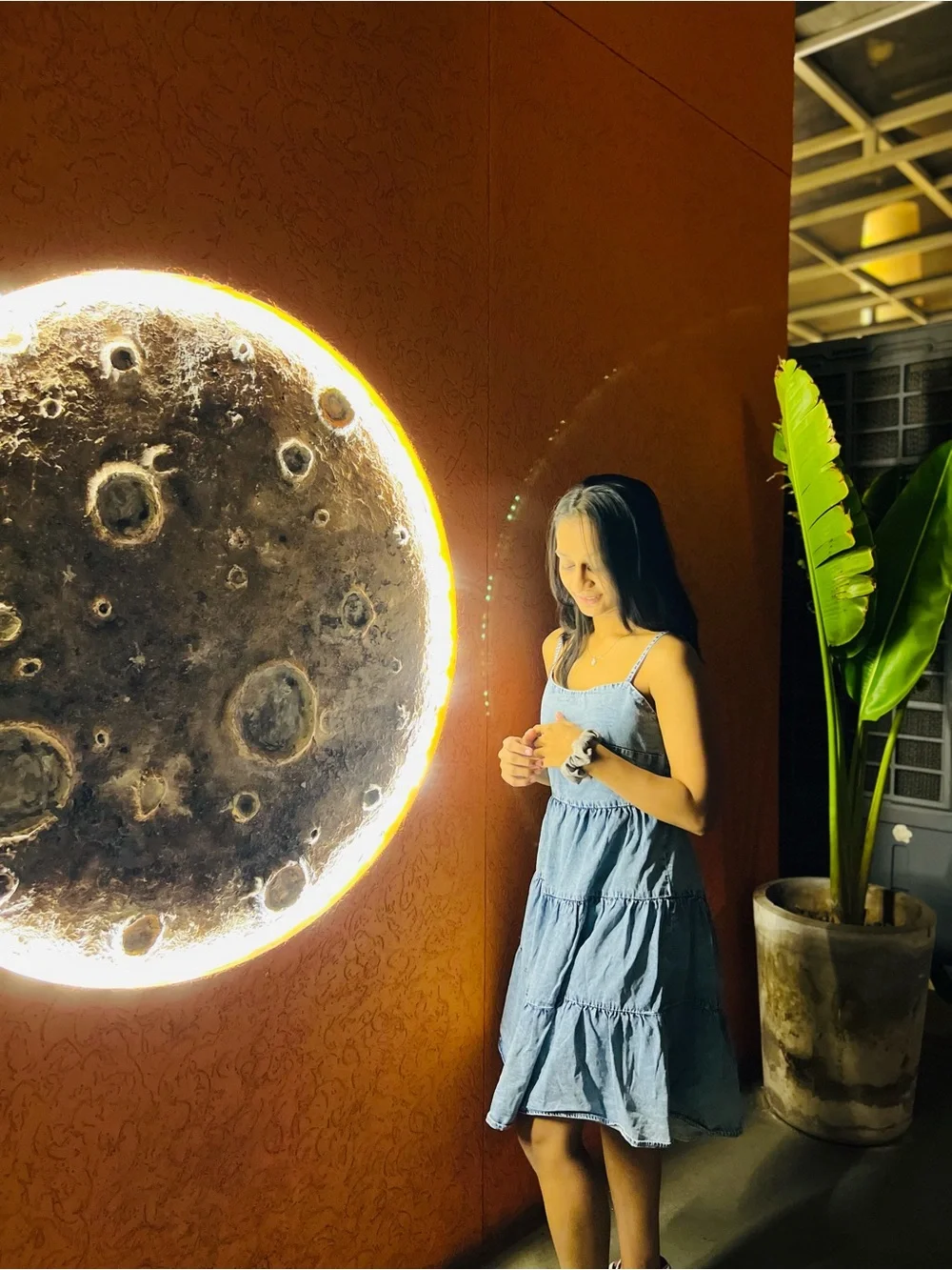 Illuminated Moon Wall Art - Warm White Accent